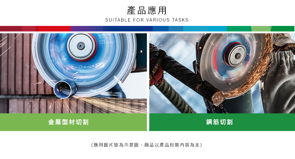 金屬型材切割產品應用SUITABLE FOR VARIOUS TASKS(應用圖片皆為示意圖,商品以產品包裝內容為主)鋼筋切割