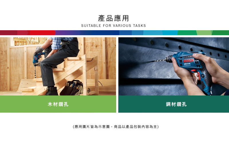 木材鑽孔產品應用SUITABLE FOR VARIOUS TASKS(應用圖片皆為示意圖,商品以產品包裝內容為主)鋼材鑽孔