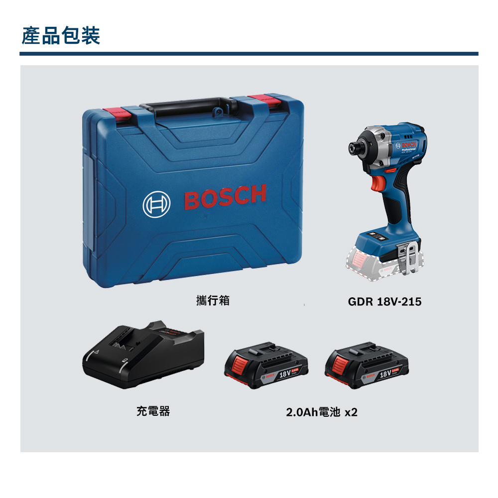 產品包装充電器攜行箱18V2.0Ah電池 x2GDR 21518V-