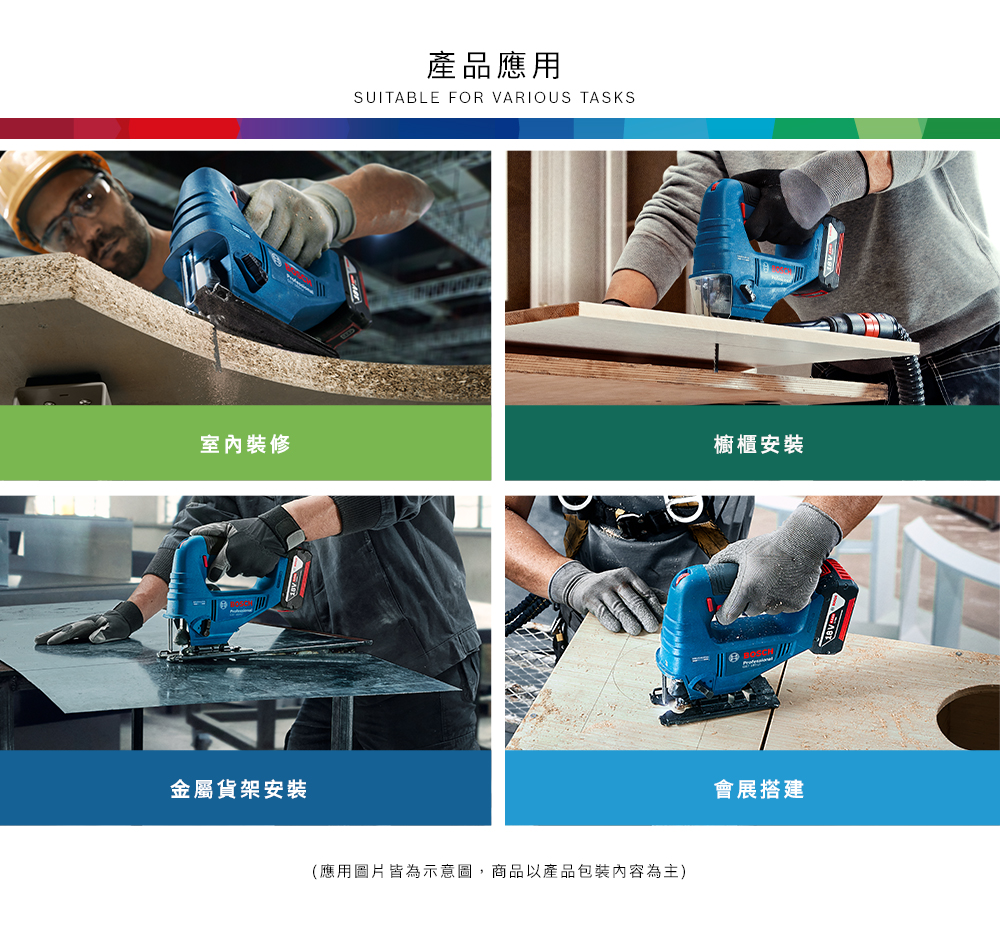 產品應用SUITABLE FOR VARIOUS TASKS室內裝修櫥櫃安裝金屬貨架安裝(應用圖片皆為示意圖,商品以產品包裝內容為主)會展搭建