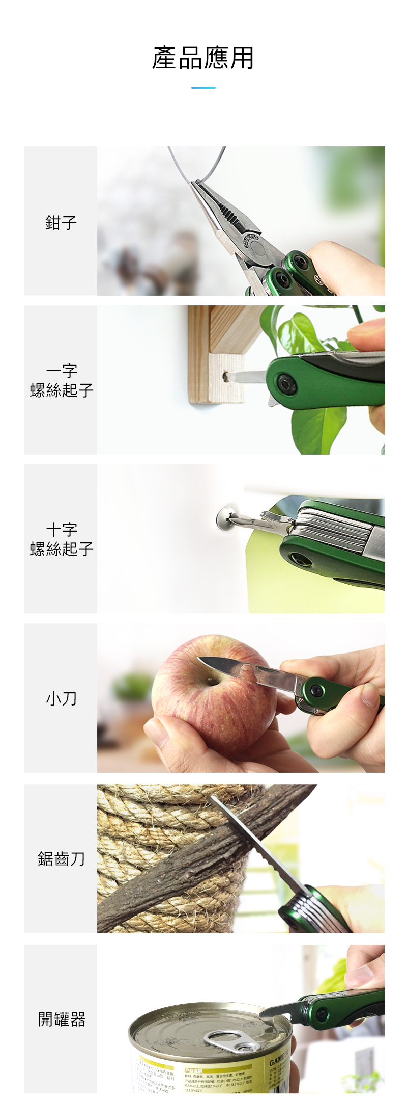 鉗子一字螺絲起子十字螺絲起子小刀鋸齒刀開罐器產品應用配料复合产品析保证分以下GAMB