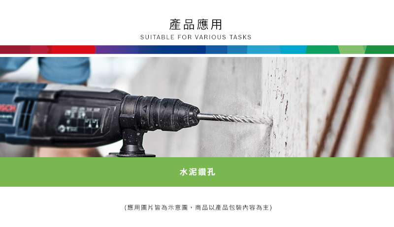 產品應用SUITABLE FOR VARIOUS TASKS水泥鑽孔(應用圖片皆為示意圖,商品以產品包裝內容為主)